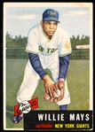 1953 Topps Baseball Hi#- #244 Willie Mays, Giants SP!