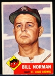 1953 Topps Baseball Hi#- #245 Norman, Browns
