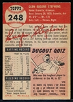 1953 Topps Baseball Hi#- #248 Gene Stephens, Red Sox