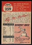 1953 Topps Baseball Hi#- #259 Roy McMillan, Reds