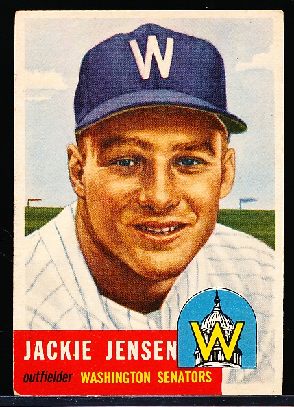 1953 Topps Baseball Hi#- #265 Jackie Jensen, Washington- SP