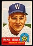 1953 Topps Baseball Hi#- #265 Jackie Jensen, Washington- SP