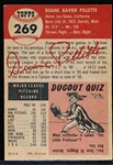 1953 Topps Baseball Hi#- #269 Pillette, Browns- SP!