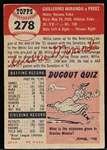 1953 Topps Baseball Hi#- #278 Miranda, Browns- SP