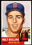 1953 Topps Baseball Hi#- #280 Milt Bolling, Red Sox- SP- Last card in the set! 
