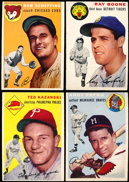 1954 Topps Baseball- 4 Diff