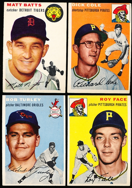 1954 Topps Baseball- 4 Diff