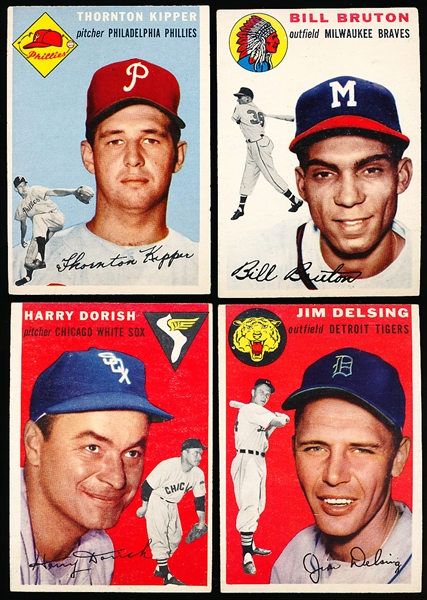 1954 Topps Baseball- 4 Diff