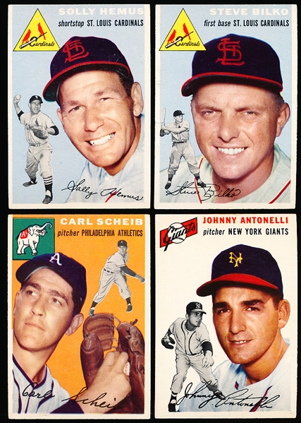 1954 Topps Baseball- 4 Diff