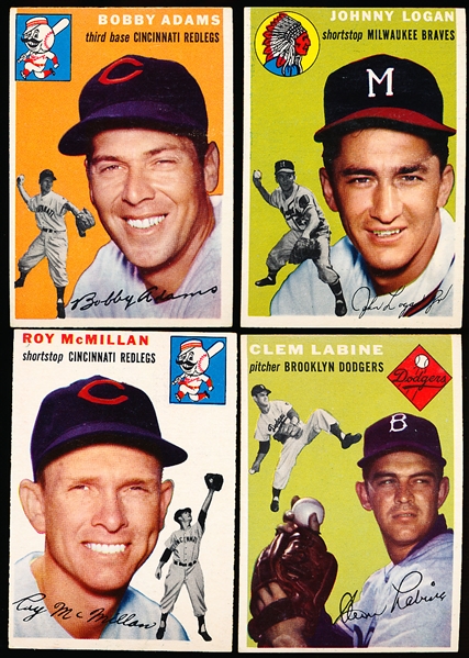 1954 Topps Baseball- 4 Diff