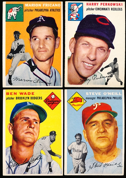1954 Topps Baseball- 4 Diff