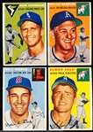 1954 Topps Baseball- 4 Diff