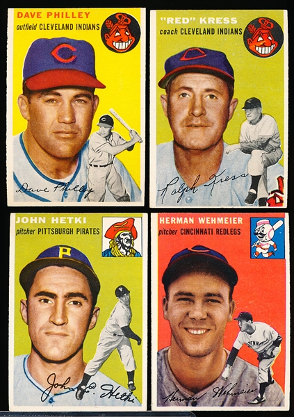 1954 Topps Baseball- 4 Diff