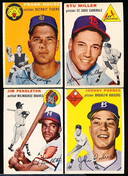 1954 Topps Baseball- 4 Diff