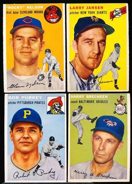 1954 Topps Baseball- 4 Diff