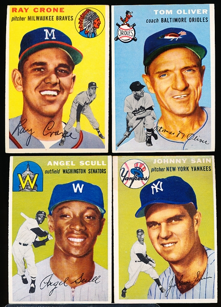 1954 Topps Baseball- 4 Diff