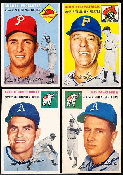 1954 Topps Baseball- 4 Diff