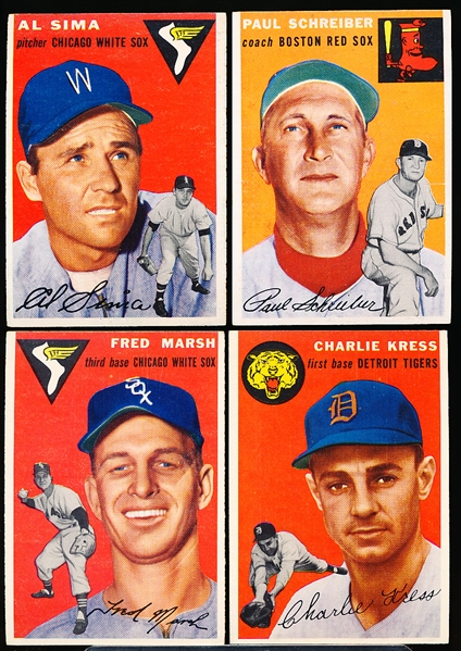 1954 Topps Baseball- 4 Diff