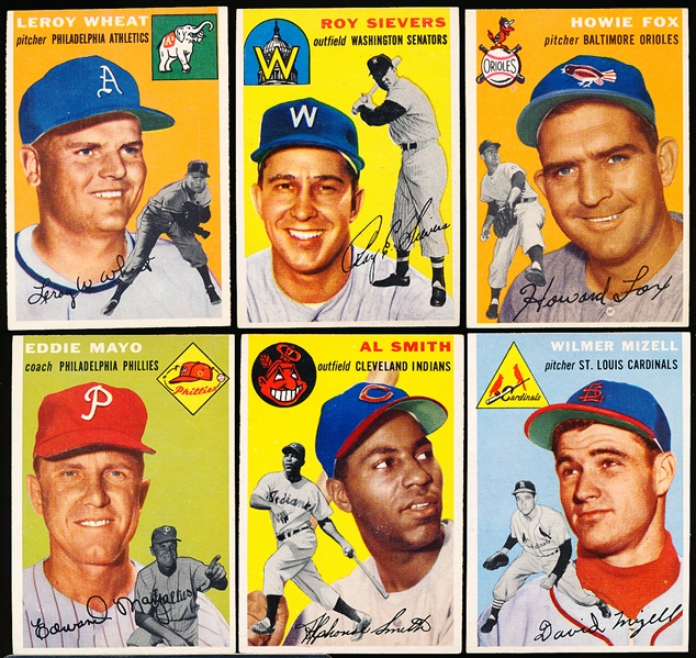 1954 Topps Baseball- 6 Diff