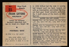 1954 Bowman Fb- #55 Frank Gifford, Giants