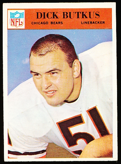 1966 Philly Fb- #31 Dick Butkus, Bears- Rookie Card! 