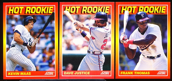 1991 & ’92 Score Baseball- “Hot Rookies” Complete Insert Sets of 10