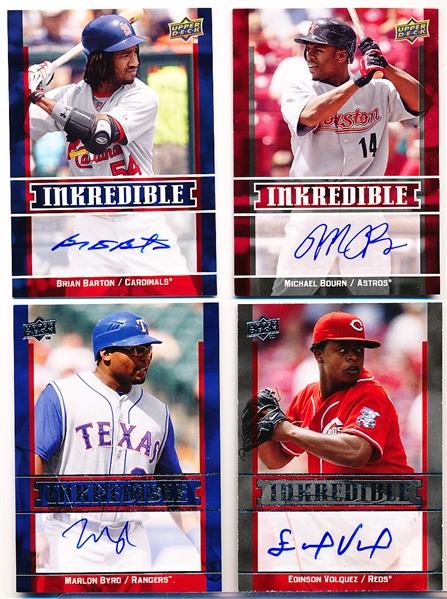 2009 Upper Deck Baseball- “Inkredible” Inserts- 4 Diff.