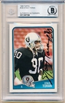 1988 Topps Football- #336 Stacy Toran, Oakland Raiders- Autographed Card!- Beckett Authenticated & Encapulated