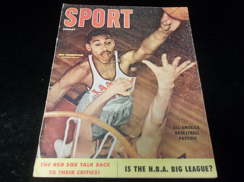 Jan. 1957 Sport Magazine- Wilt Chamberlain (Kansas) Cover