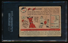 Autographed 1958 Topps Baseball- #340 Don Newcombe, Dodgers- SGC Certified & Encapsulated