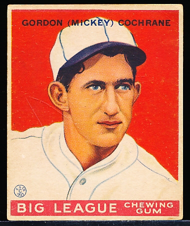 1933 Goudey Baseball- #76 Mickey Cochrane, A’s
