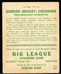 1933 Goudey Baseball- #76 Mickey Cochrane, A’s