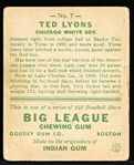 1933 Goudey Baseball- #7 Ted Lyons, White Sox