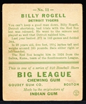 1933 Goudey Baseball- #11 Billy Rogell, Tigers