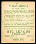 1933 Goudey Baseball- #15 Victor Sorrell, Tigers