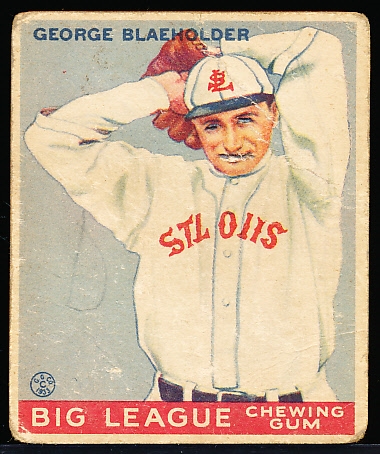 1933 Goudey Baseball- #16 George Blaeholder, Browns