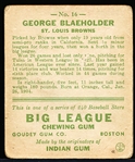 1933 Goudey Baseball- #16 George Blaeholder, Browns
