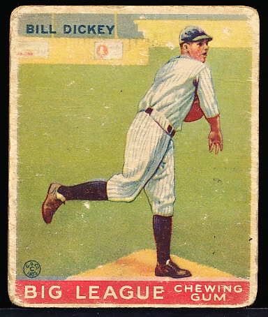 1933 Goudey Baseball- #19 Bill Dickey, Yankees