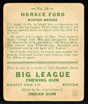 1933 Goudey Baseball- #24 Horace Ford, Boston Braves