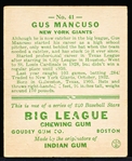 1933 Goudey Baseball- #41 Gus Mancuso, Giants