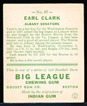 1933 Goudey Baseball- #57 Earl Clark, Albany