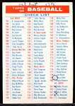 1956 Topps Baseball- Checklist Ser 2/ Ser 4