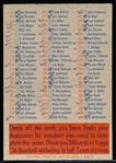 1956 Topps Baseball- Checklist Ser 2/ Ser 4