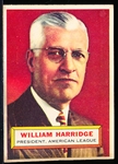 1956 Topps Baseball- #1 Harridge- White Back