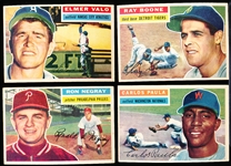 1956 Topps Baseball- 4 Diff- White Backs