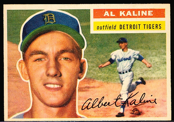 1956 Topps Baseball- #20 Al Kaline, Tigers- White Back