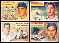 1956 Topps Baseball- 4 Diff- White Backs
