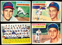 1956 Topps Baseball- 4 Diff- Gray Backs