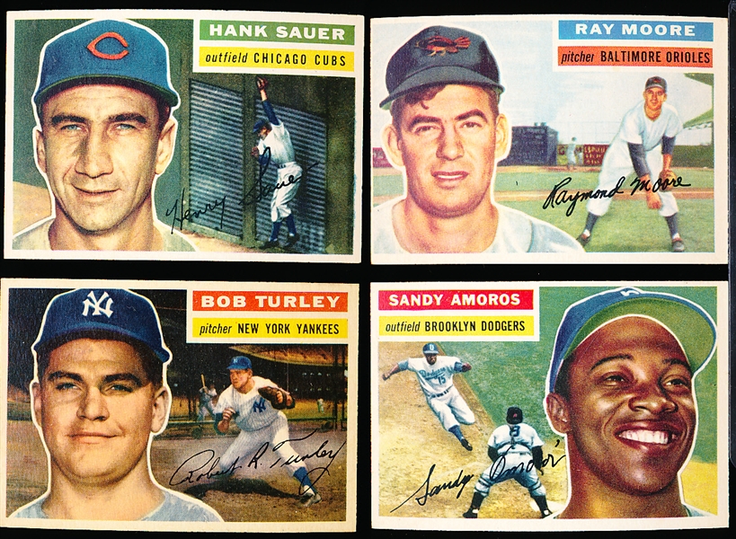 1956 Topps Baseball- 4 Diff- White Backs