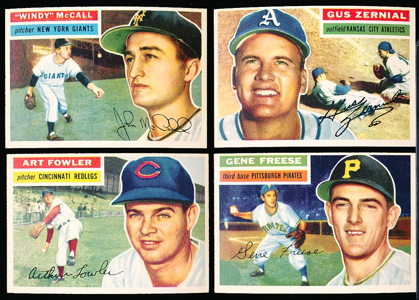 1956 Topps Baseball- 4 Diff- White Backs